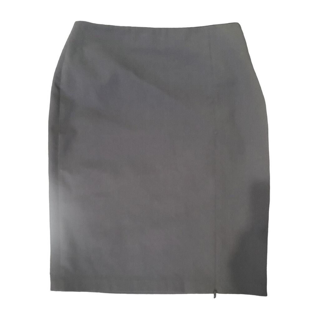 The Limited Stretch Dark Gray Pencil Skirt with Side Zip Slit - 4